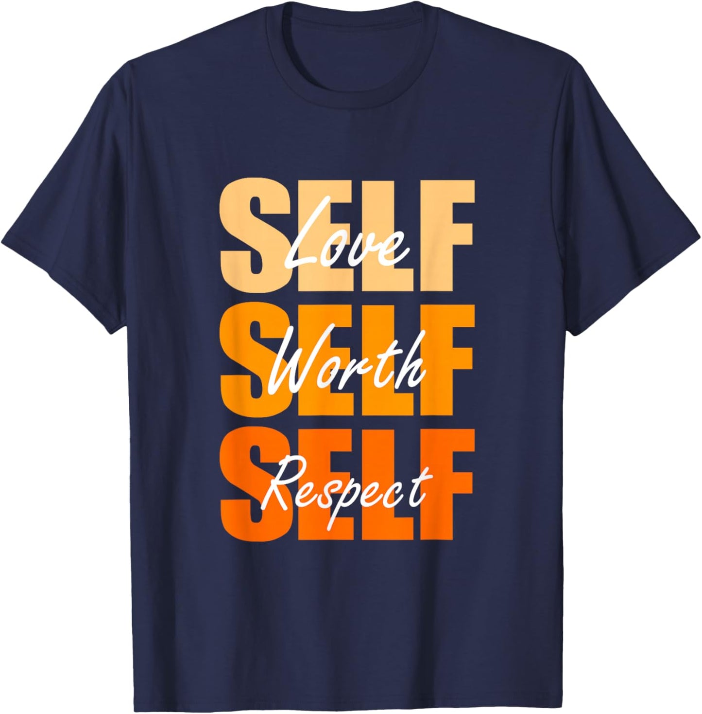 Orange Self-ish X 3 Orange Color Graphic Orange Vibes Only T-Shirt - T-Shirt | Navy