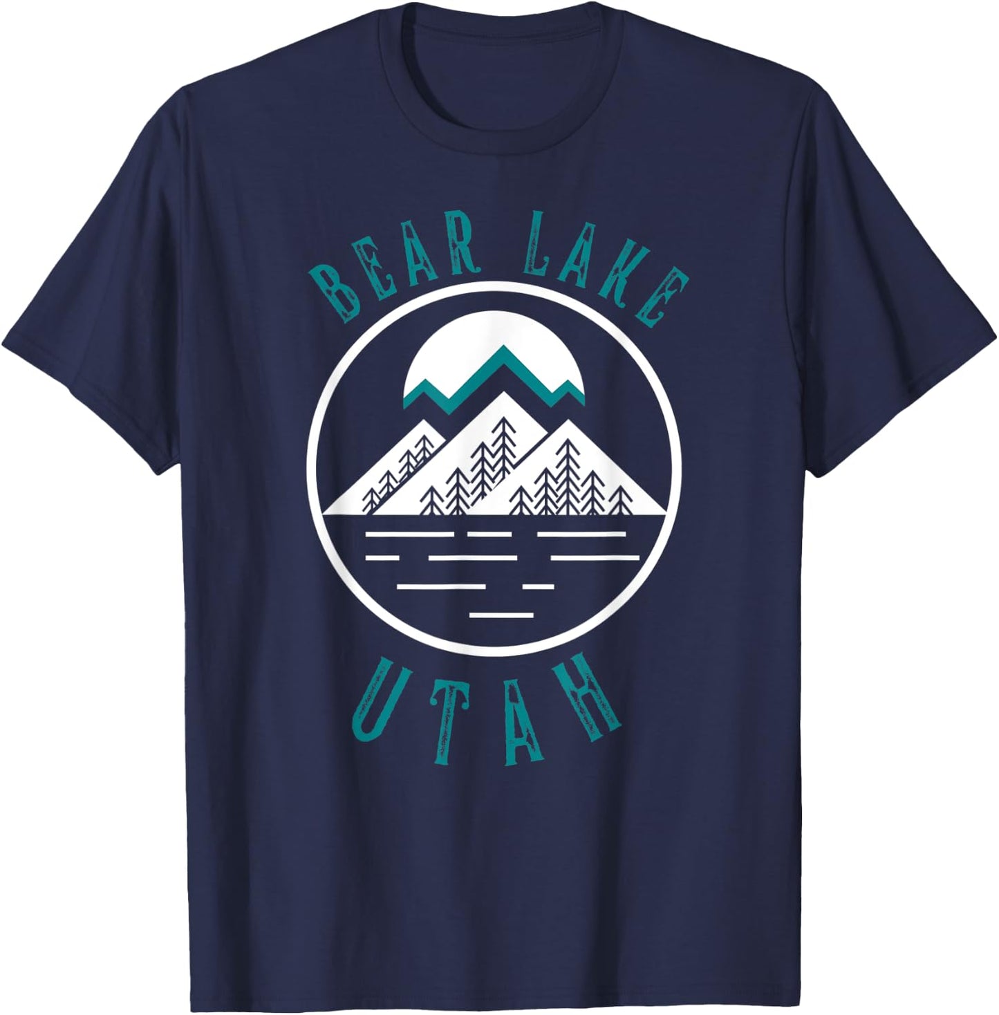 Bear Lake Utah Mountain Skiing Hiking Fishing Boating T-Shirt - T-Shirt | Navy