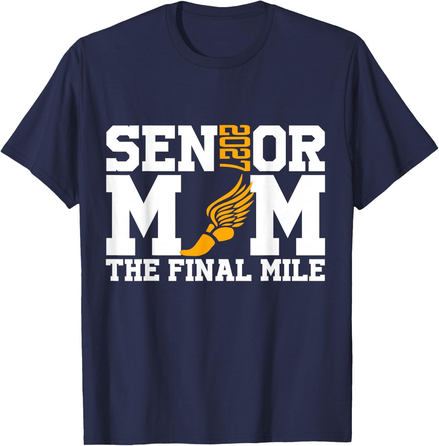Groovy Senior Mom The Final Mile Cross Country Class of 2027 T-Shirt - T-Shirt | Navy