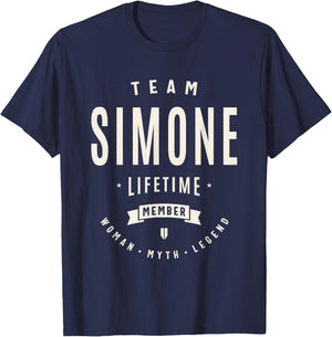 Team Simone Lifetime Member Funny Name Simone T-Shirt - T-Shirt | Navy