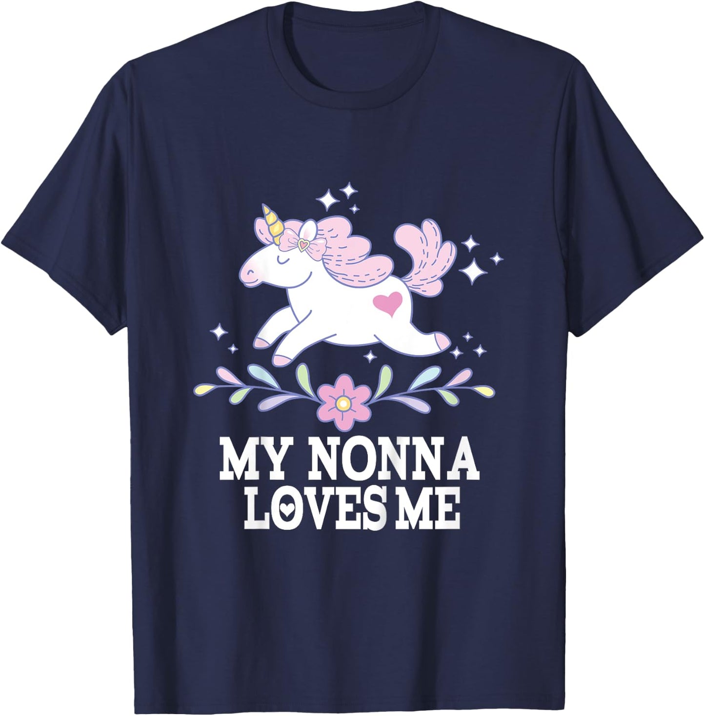 My Nonna Loves Me Granddaughter Unicorn T-Shirt - T-Shirt | Navy