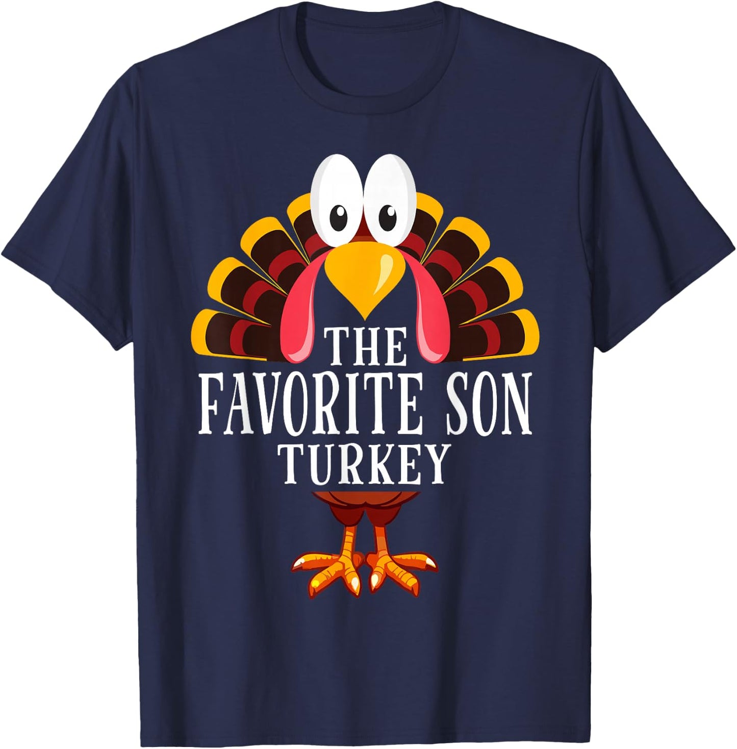 Thanksgiving The Favorite Son Turkey Matching T-Shirt - T-Shirt | Navy