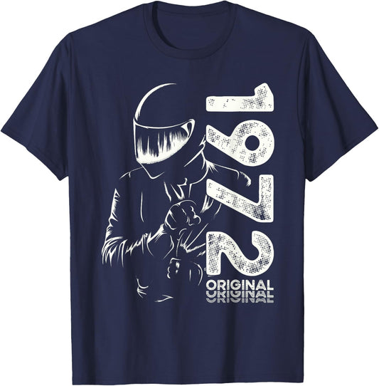 53rd Birthday Man Motorcycle Biker Biker 1972 , Black, S T-Shirt - T-Shirt | Navy