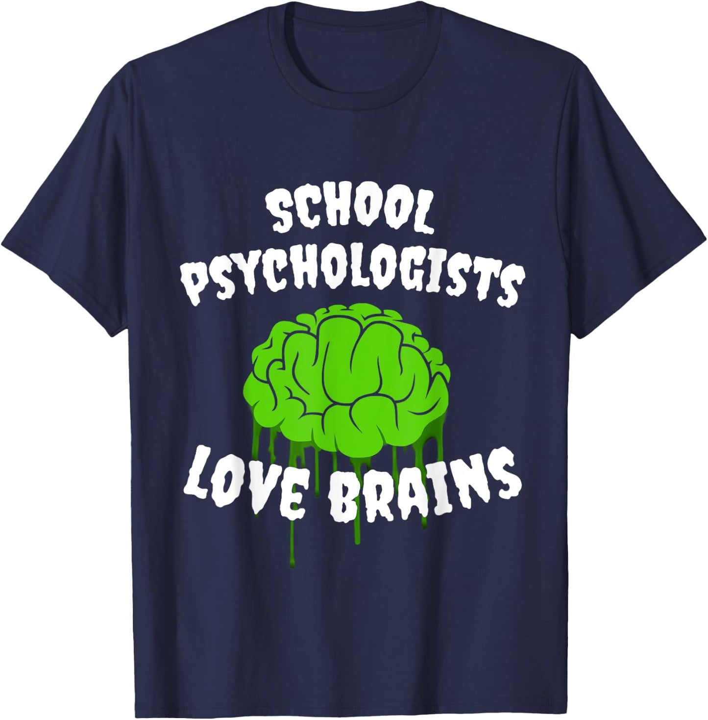 School Psychologists Love Brains Halloween Costume Party Women Kids T-Shirt - T-Shirt | Navy