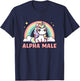 Funny Ironic Men Cute Alpha Male Unicorn , Black, S T-Shirt - T-Shirt | Navy