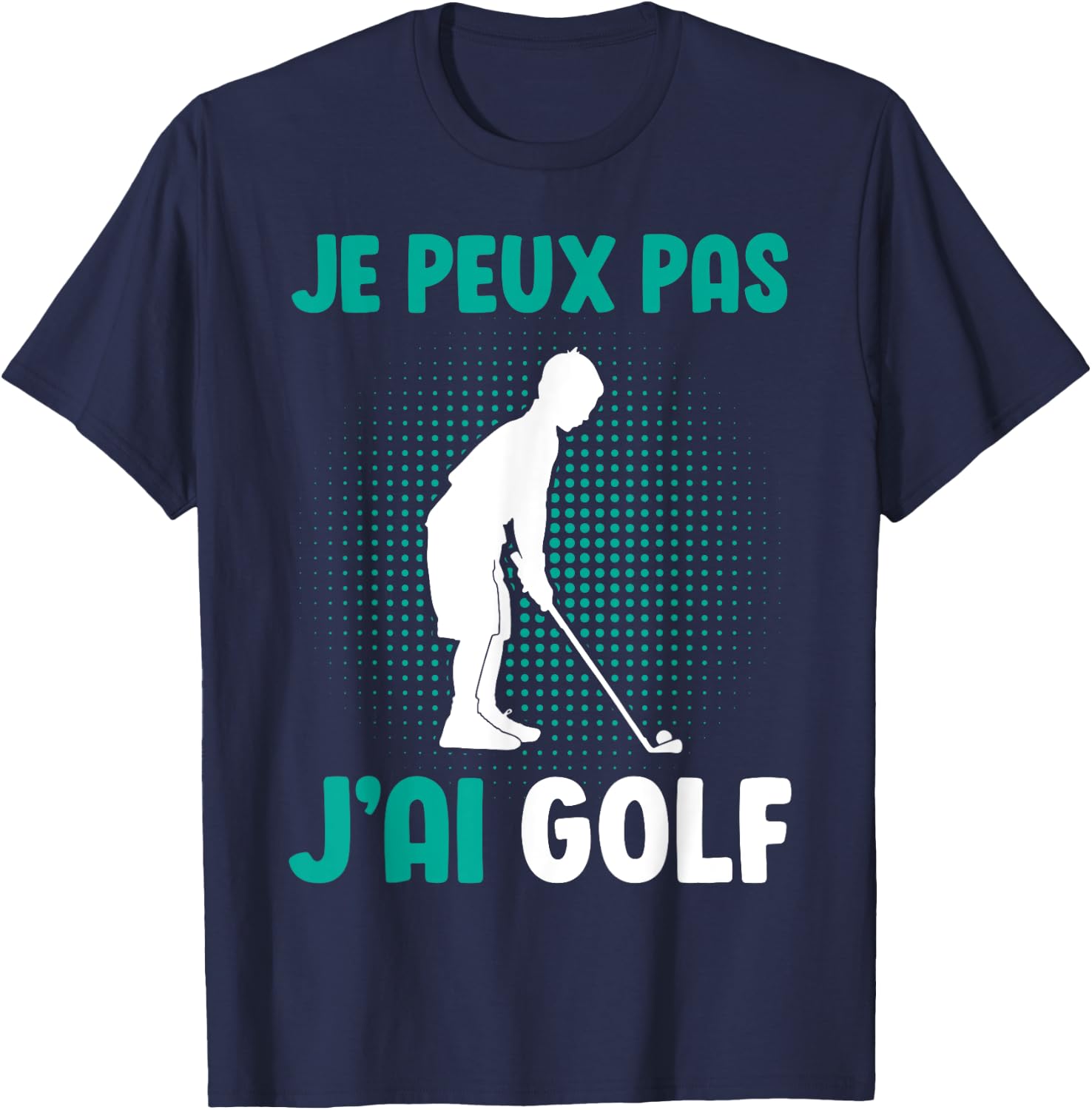 Je Peux Pas J'Ai Golf Boys' Golfer , Black, S T-Shirt - T-Shirt | Navy