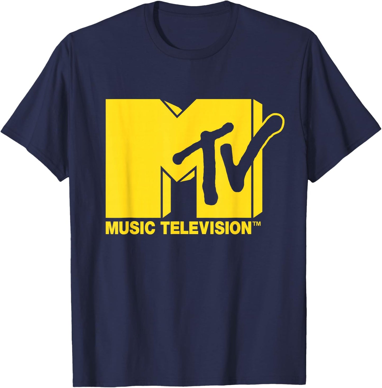MTV - Classic Yellow Logo T-Shirt - T-Shirt | Navy