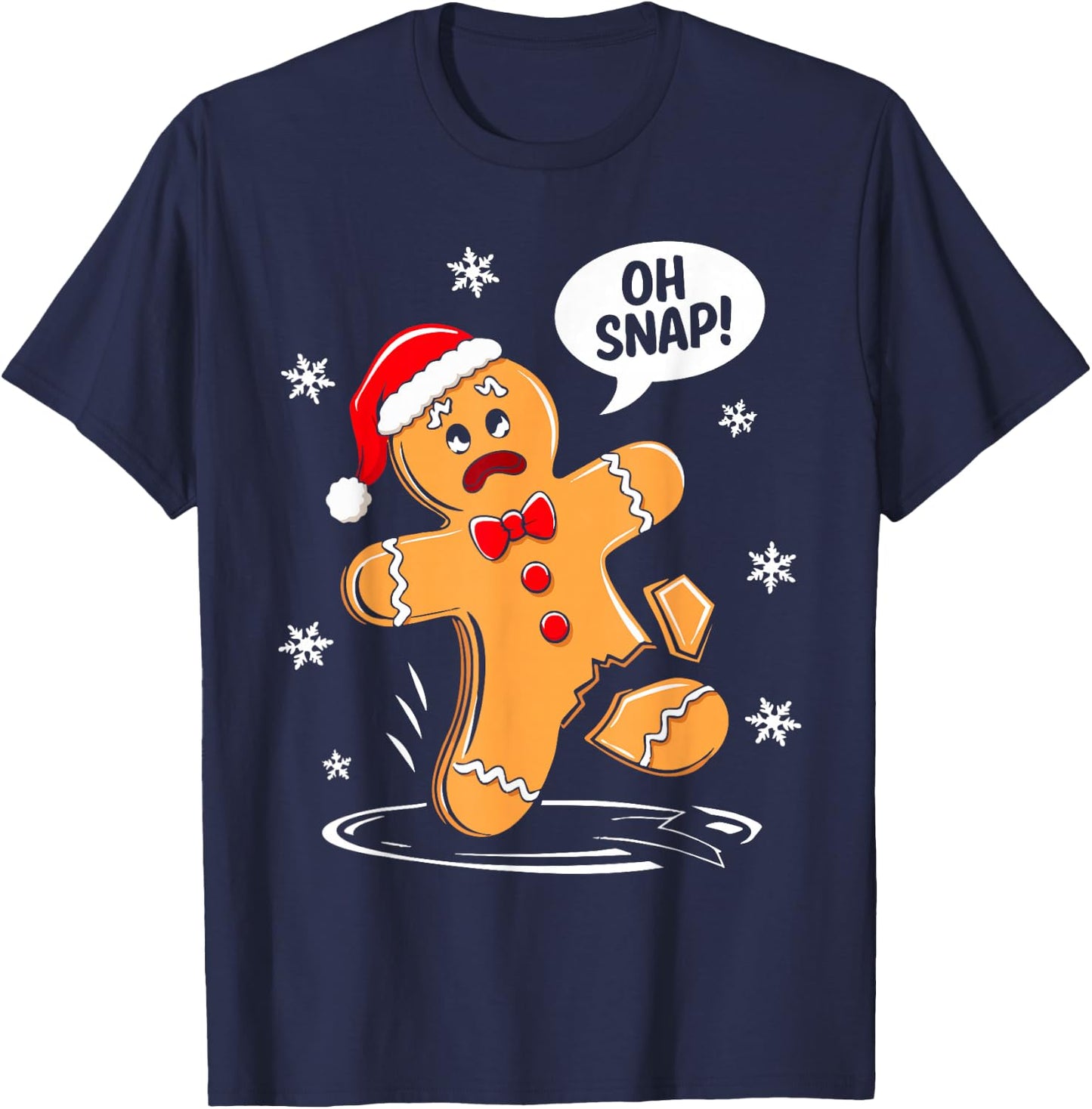 Oh Snap Gingerbread Man Shirt Adult Kids Men Women Costume T-Shirt - T-Shirt | Navy