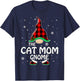 Cat Mom Gnome Buffalo Plaid Matching Family Christmas Men Women Kids T-Shirt - T-Shirt | Navy