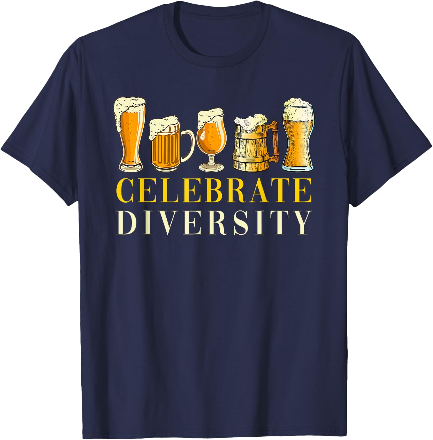 Celebrate Diversity Craft Beer T-Shirt - T-Shirt | Navy