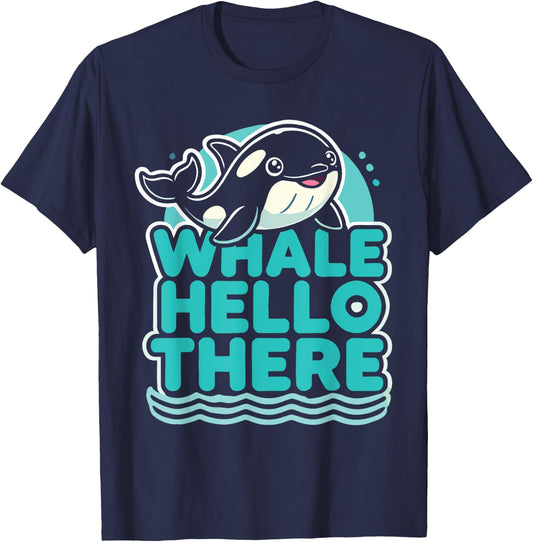 Orca Whale Hello There Kids Orca T-Shirt - T-Shirt | Navy
