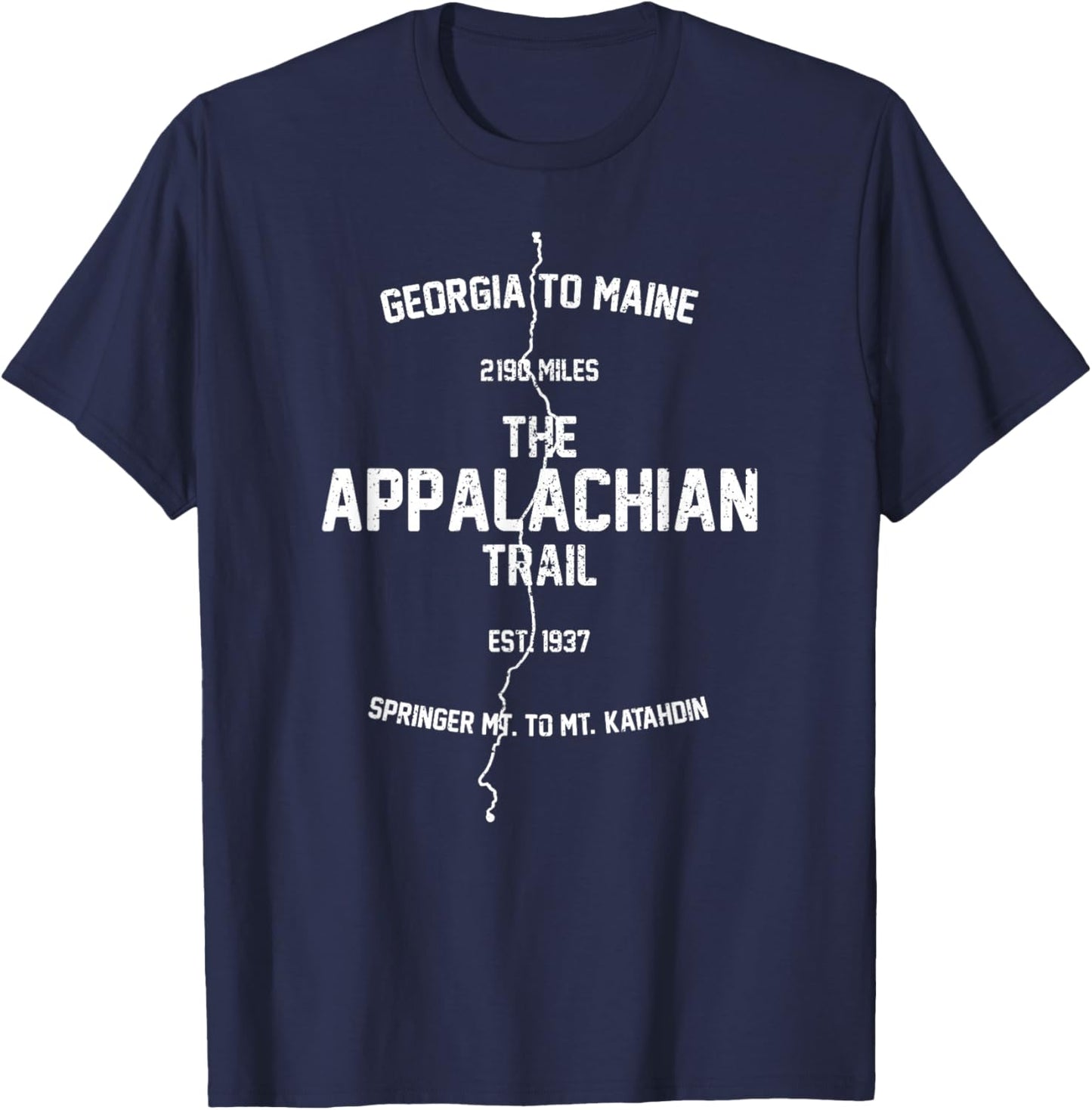 AT Appalachian Trail T Shirt, Gift Thru-hikers T-Shirt - T-Shirt | Navy