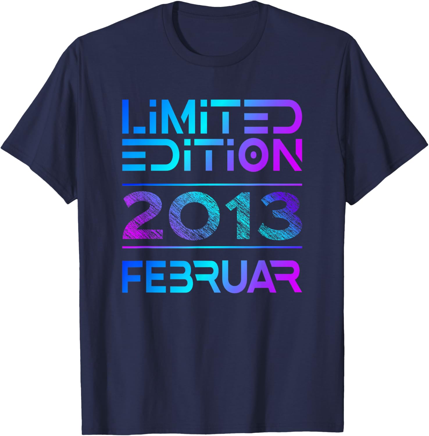 February 2013 Boy Girl 11th Birthday Limited Edition , black T-Shirt - T-Shirt | Navy