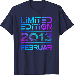 February 2013 Boy Girl 11th Birthday Limited Edition , black T-Shirt - T-Shirt | Navy