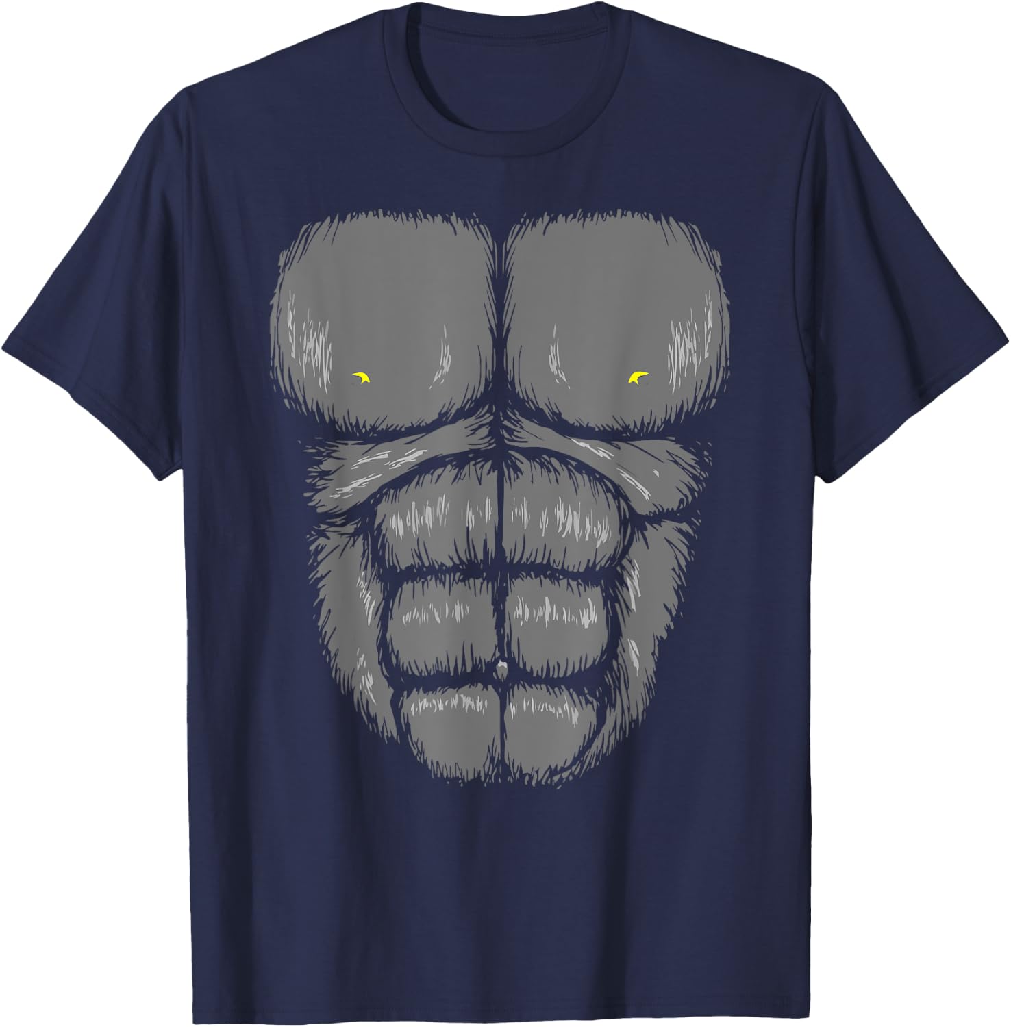 Gorilla Chest Abs Muscles 6 pack Jungle Monkey Retro T-Shirt - T-Shirt | Navy