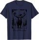 Merry Christmas Moose Decorations Distressed Grunge Design T-Shirt - T-Shirt | Navy