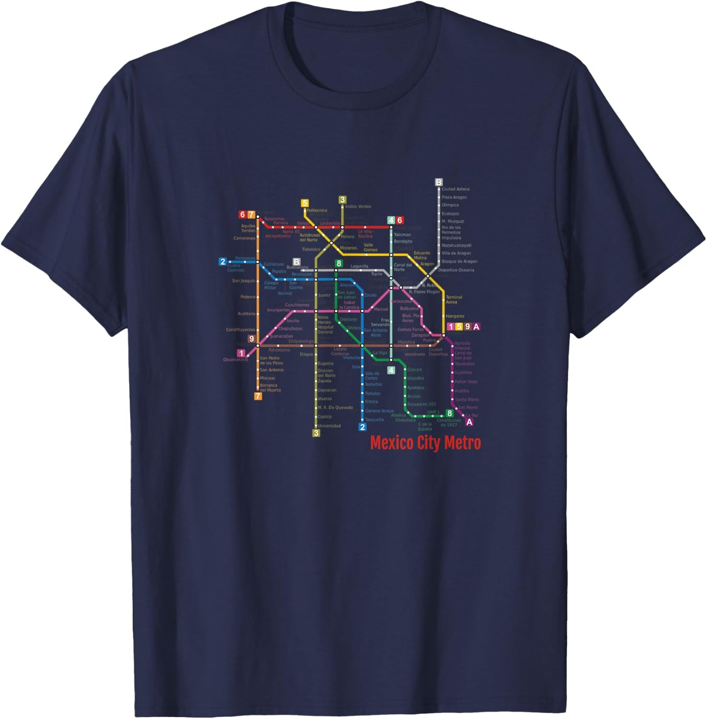 Mexico City Metro T-Shirt - T-Shirt | Navy