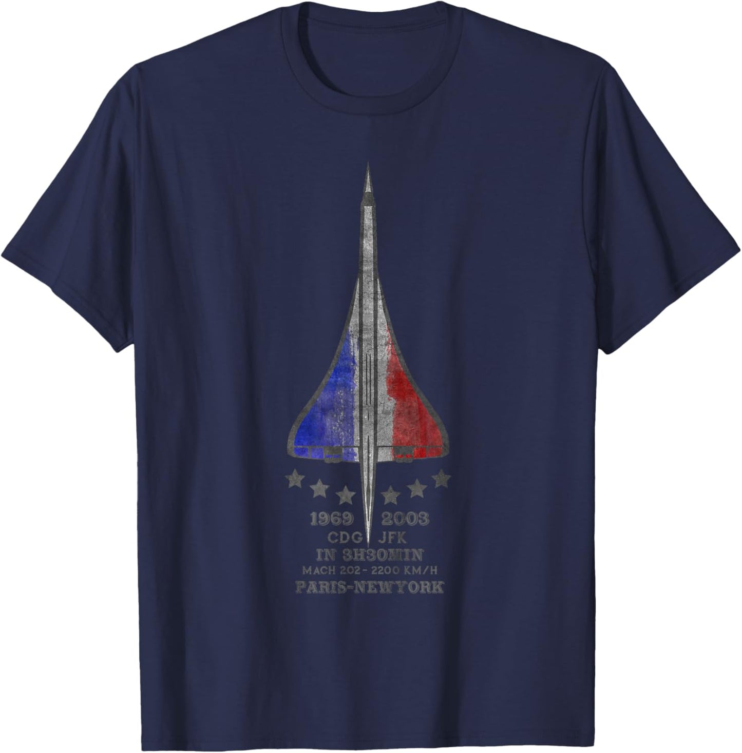 Supersonic Concorde , Black T-Shirt - T-Shirt | Navy