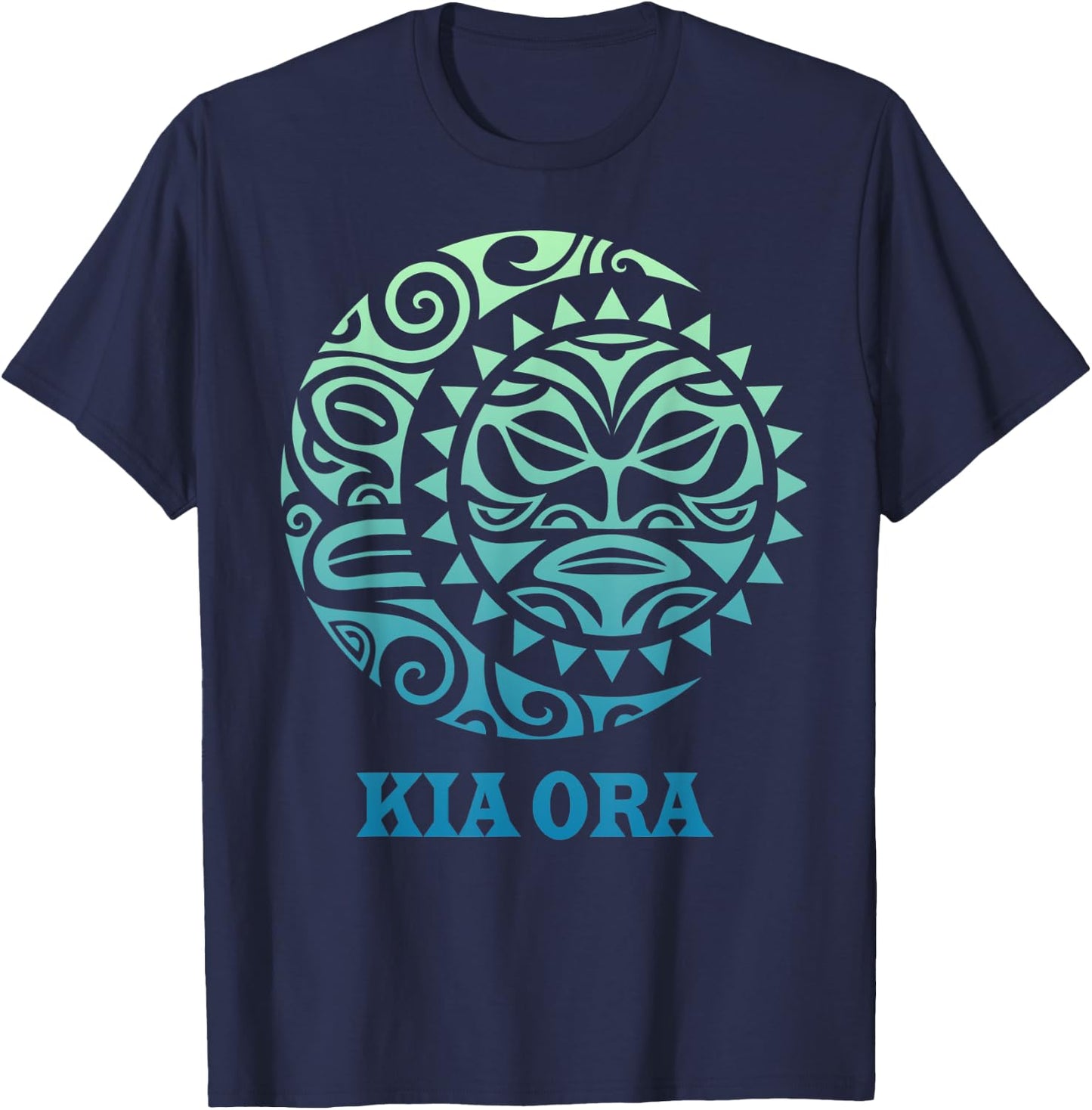 Neuseeland Sonne Mond Kia Ora Kultur Sonne Mond Symbol Haka T-Shirt - T-Shirt | Navy