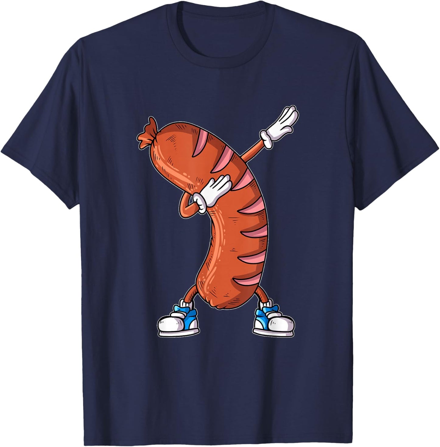 Barbecue Steak Barbecue Sausage Dab Bockwurst Bratwurst Dabbing , black T-Shirt - T-Shirt | Navy