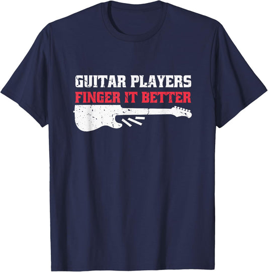Funny Guitar Player Dirty Adult Humour T-Shirt - T-Shirt | Navy