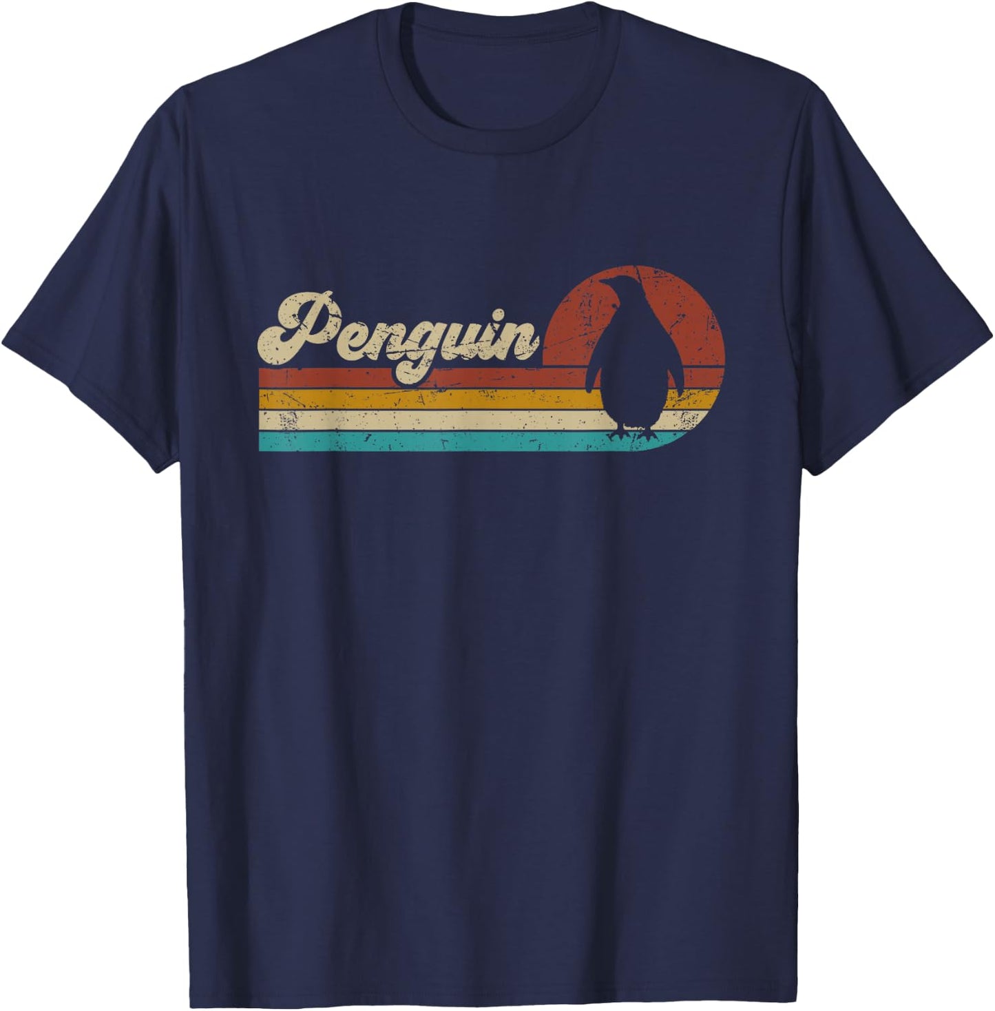 Retro Vintage Penguin Women Kids Funny Penguin Lover T-Shirt - T-Shirt | Navy