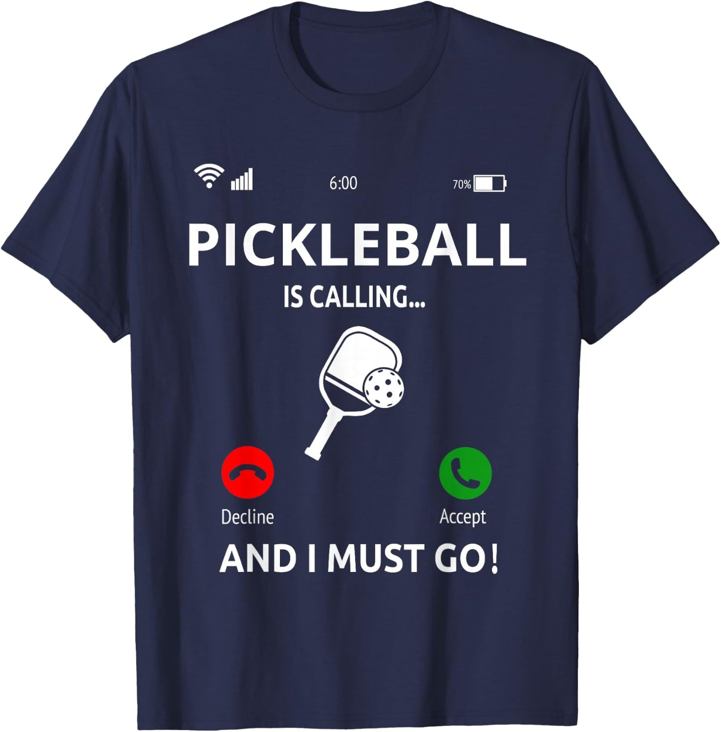 Pickleball Is Calling Design Pickleball Player T-Shirt - T-Shirt | Navy