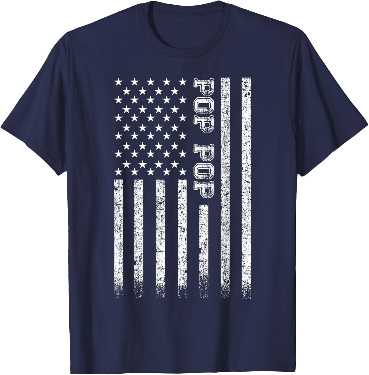 Pop Pop American Flag Women Kids Men T-Shirt - T-Shirt | Navy