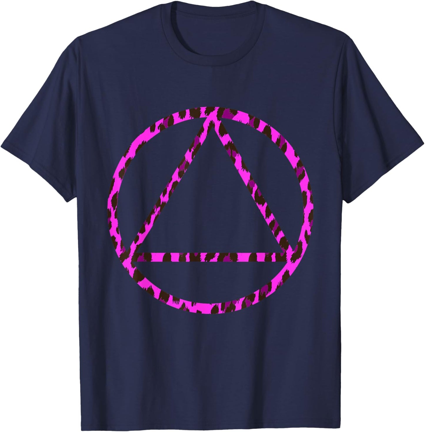 Sobriety Leopard Sober Alcoholic Abstinence AA Support T-Shirt - T-Shirt | Navy