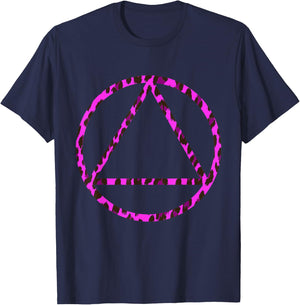 Sobriety Leopard Sober Alcoholic Abstinence AA Support T-Shirt - T-Shirt | Navy