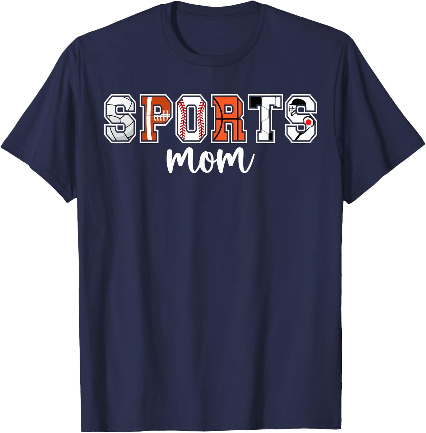 Sports Mom Sports Mama Sport Mom Sports Mother T-Shirt - T-Shirt | Navy