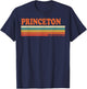 Princeton Retro Personalized First Name Vintage Stripes T-Shirt - T-Shirt | Navy