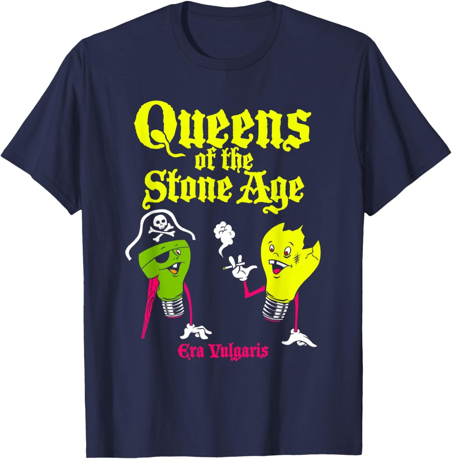 Official Queens Of The Stone Age Era Vulgaris , Black, S T-Shirt - T-Shirt | Navy