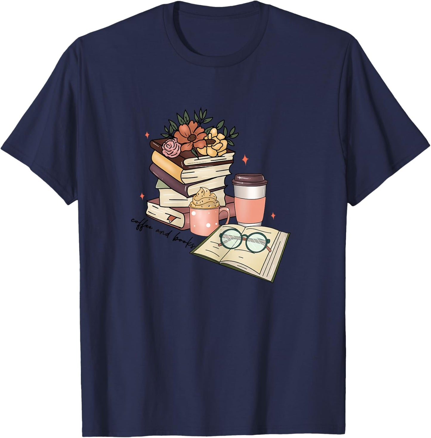 Lesen Bücher Trinken Kaffee Lustig Für Frauen T-Shirt - T-Shirt | Navy