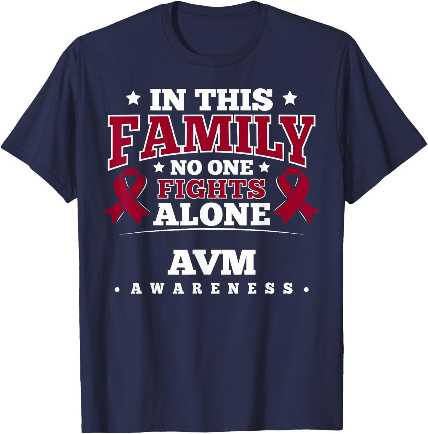 AV Malformation Awareness Ribbon AVM Survivor T-Shirt - T-Shirt | Navy