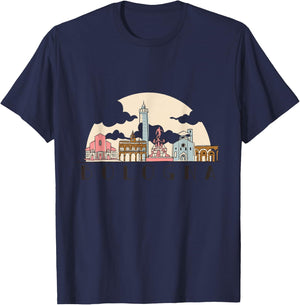 Bologna Skyline Vintage Italian Souvenir Italy T-Shirt - T-Shirt | Navy