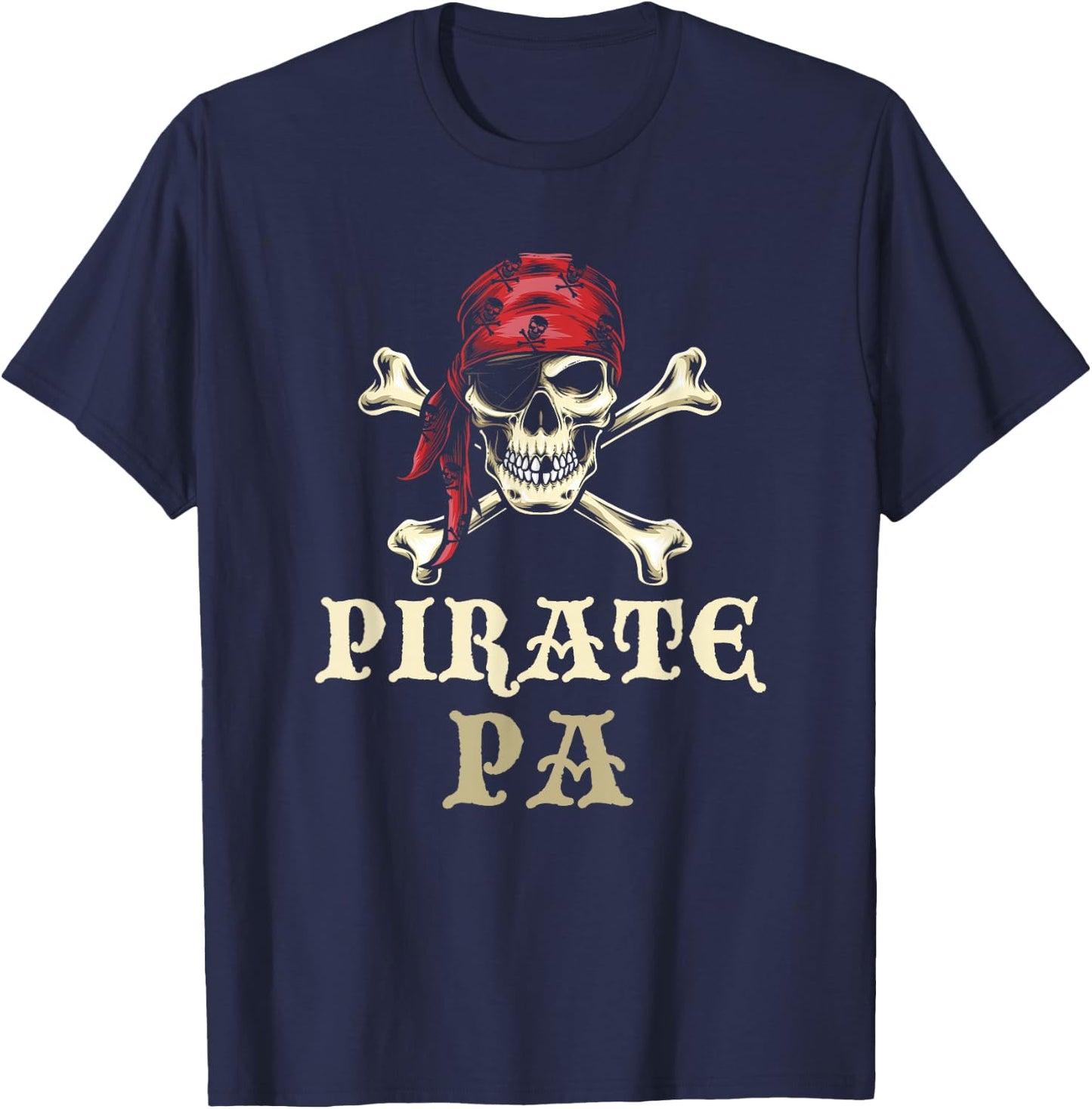 Pirate Pa Skull Matching Grandpa Halloween Costume T-Shirt - T-Shirt | Navy