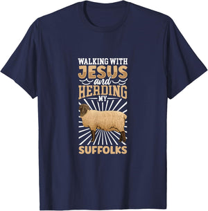 Jesus and sheep - Suffolk T-Shirt - T-Shirt | Navy