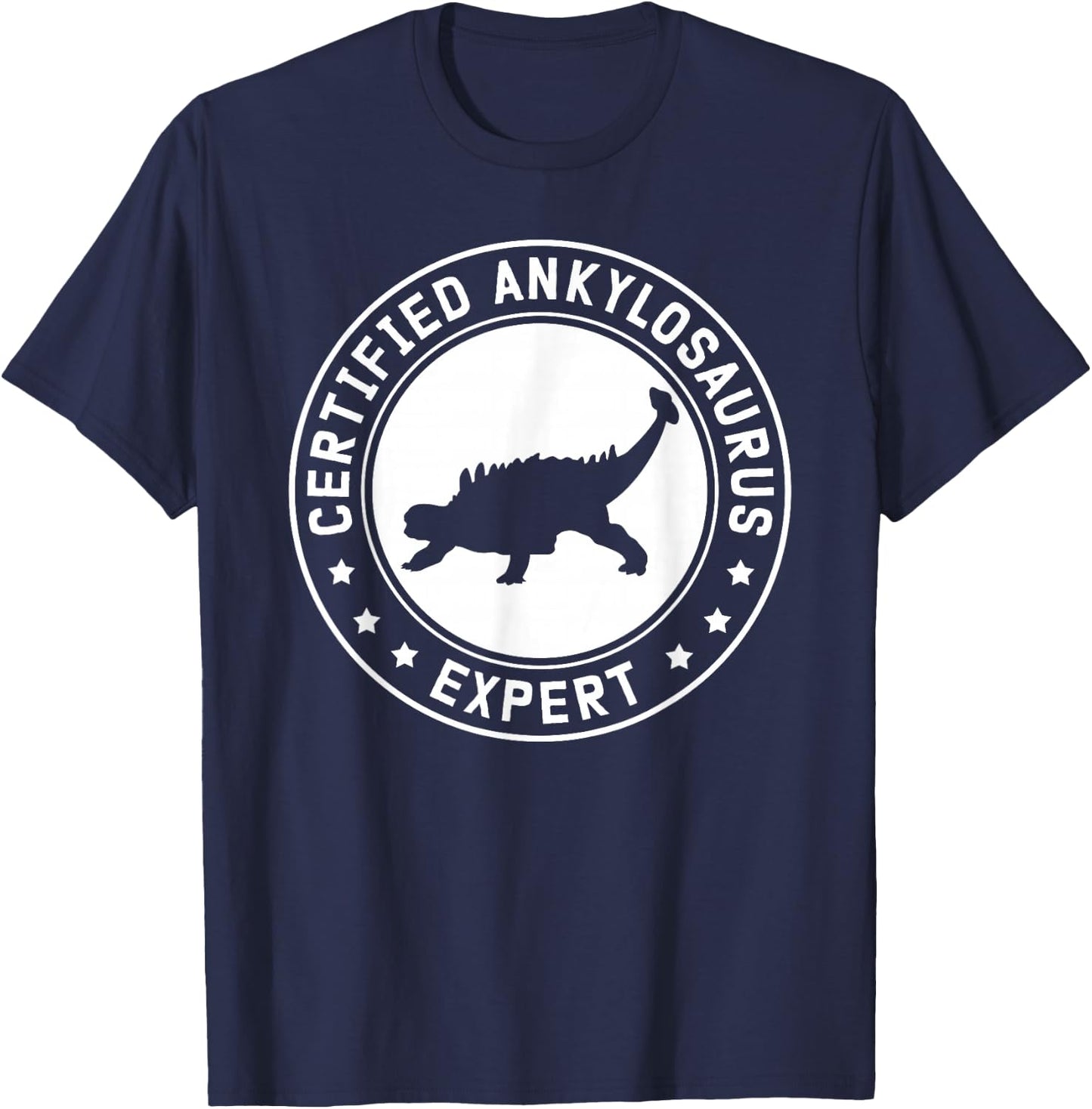 Ankylosaurus Expert | Dinosaurs Ankylosauruses , Small, Black T-Shirt - T-Shirt | Navy
