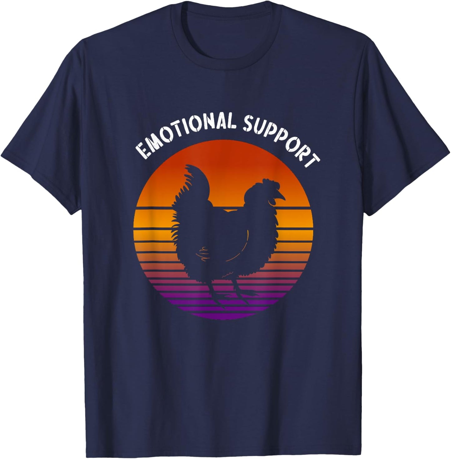 Emotional Support Chicken T-Shirt - T-Shirt | Navy