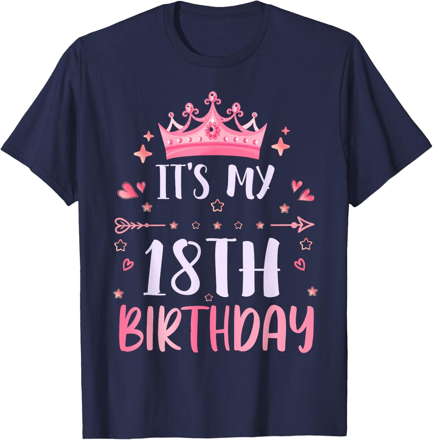 Happy It's My 18 Birthday 18 Jahre alte Jungen Mädchen T-Shirt - T-Shirt | Navy