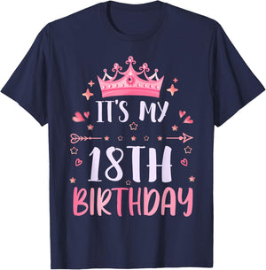 Happy It's My 18 Birthday 18 Jahre alte Jungen Mädchen T-Shirt - T-Shirt | Navy