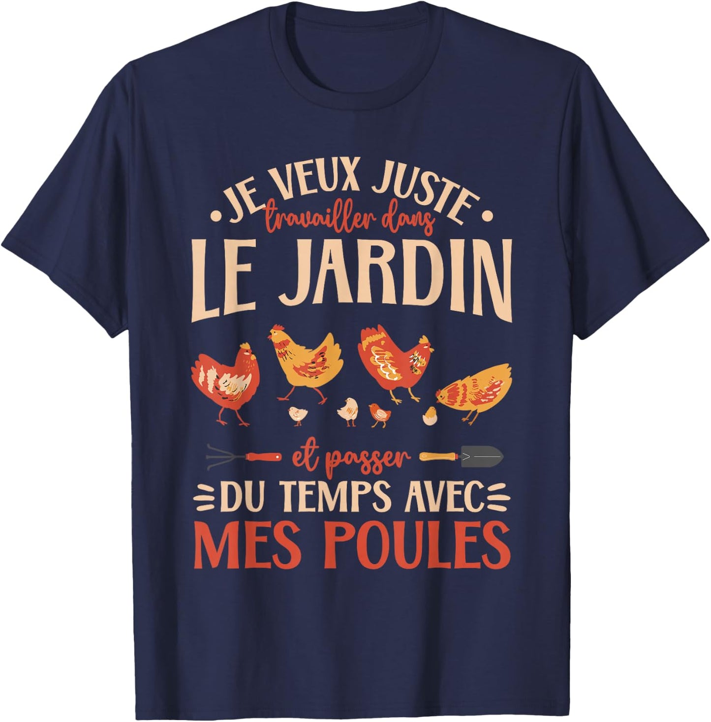 Hen Poultry Gifts Of Hens , Black, S T-Shirt - T-Shirt | Navy