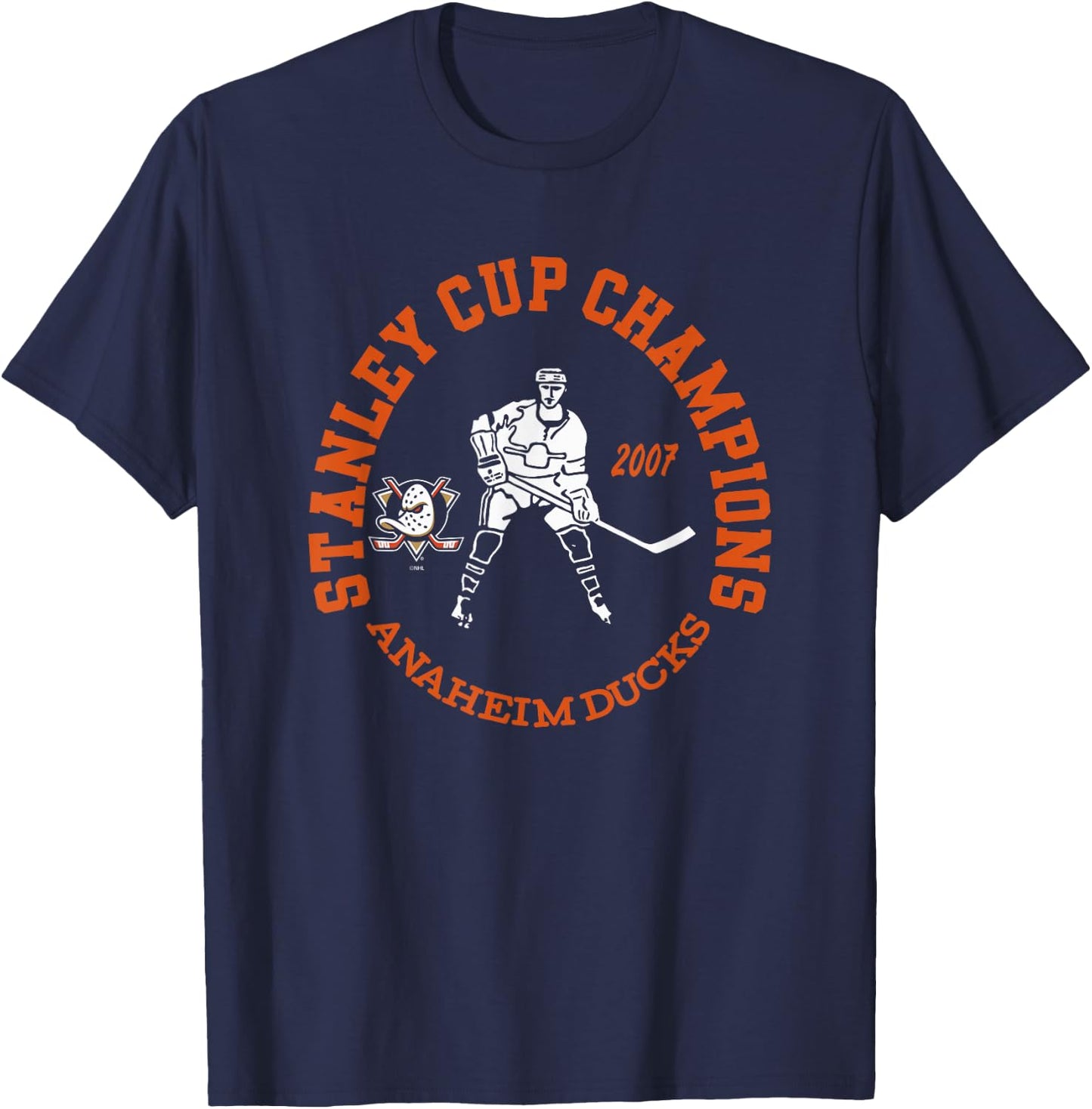 Anaheim Ducks Stanley Cup Champions 2007 Black T-Shirt - T-Shirt | Navy