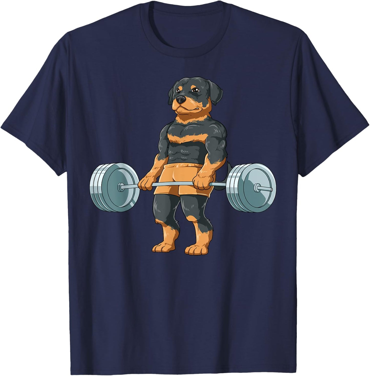Weightlifting Rottweiler Dog Deadlifting Rottweiler Dog Gym Men Women Kids T-Shirt - T-Shirt | Navy