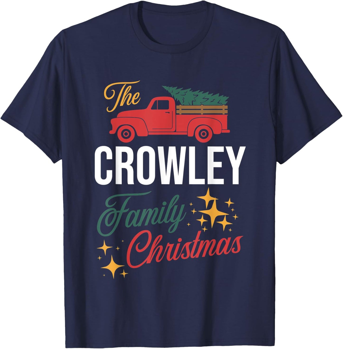 The Crowley Family Christmas Matching Pajamas Group Gift T-Shirt - T-Shirt | Navy