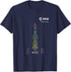 ESA European Space Agency 45 Jahre Ariane 1-6 Rocket , black T-Shirt - T-Shirt | Navy