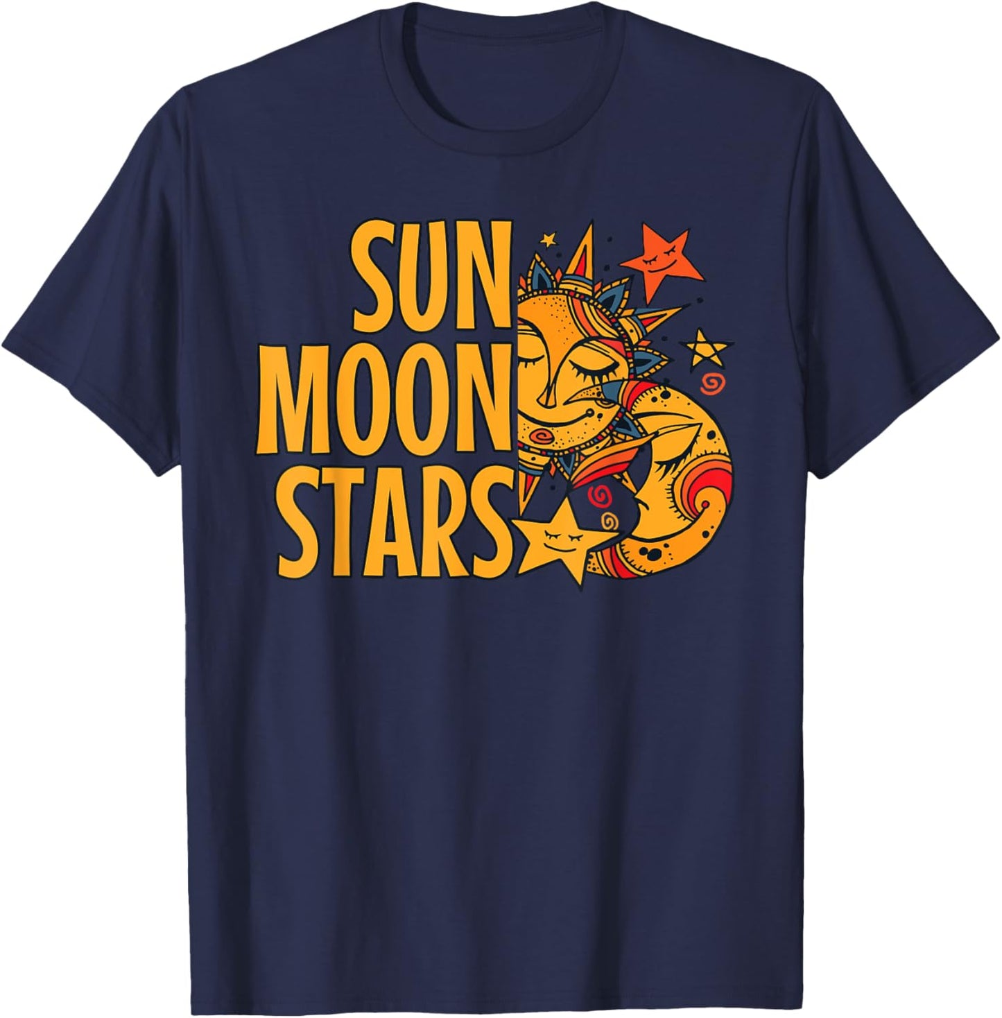 Sun Moon Stars Shirt Cute T-Shirt - T-Shirt | Navy