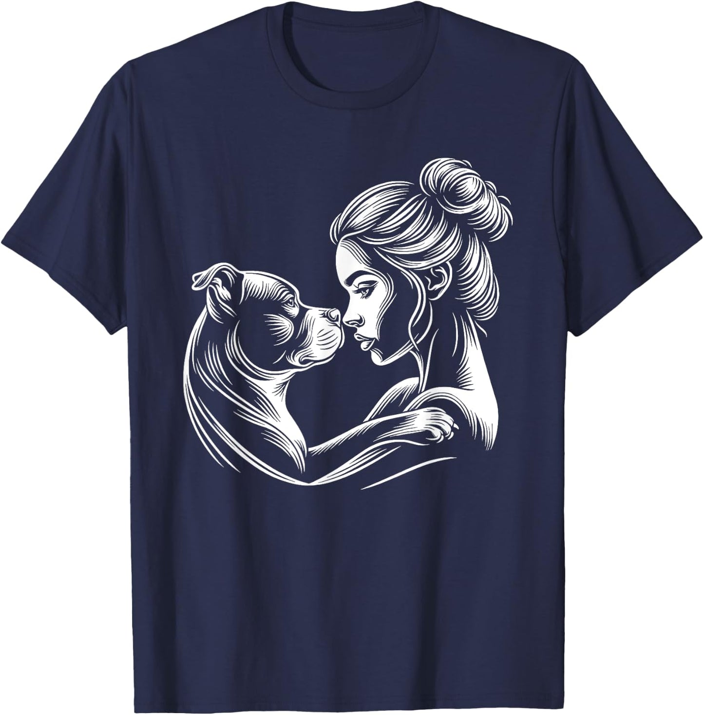 Staffordshire Bull Terrier Dog Mom Women Mother's Day T-Shirt - T-Shirt | Navy