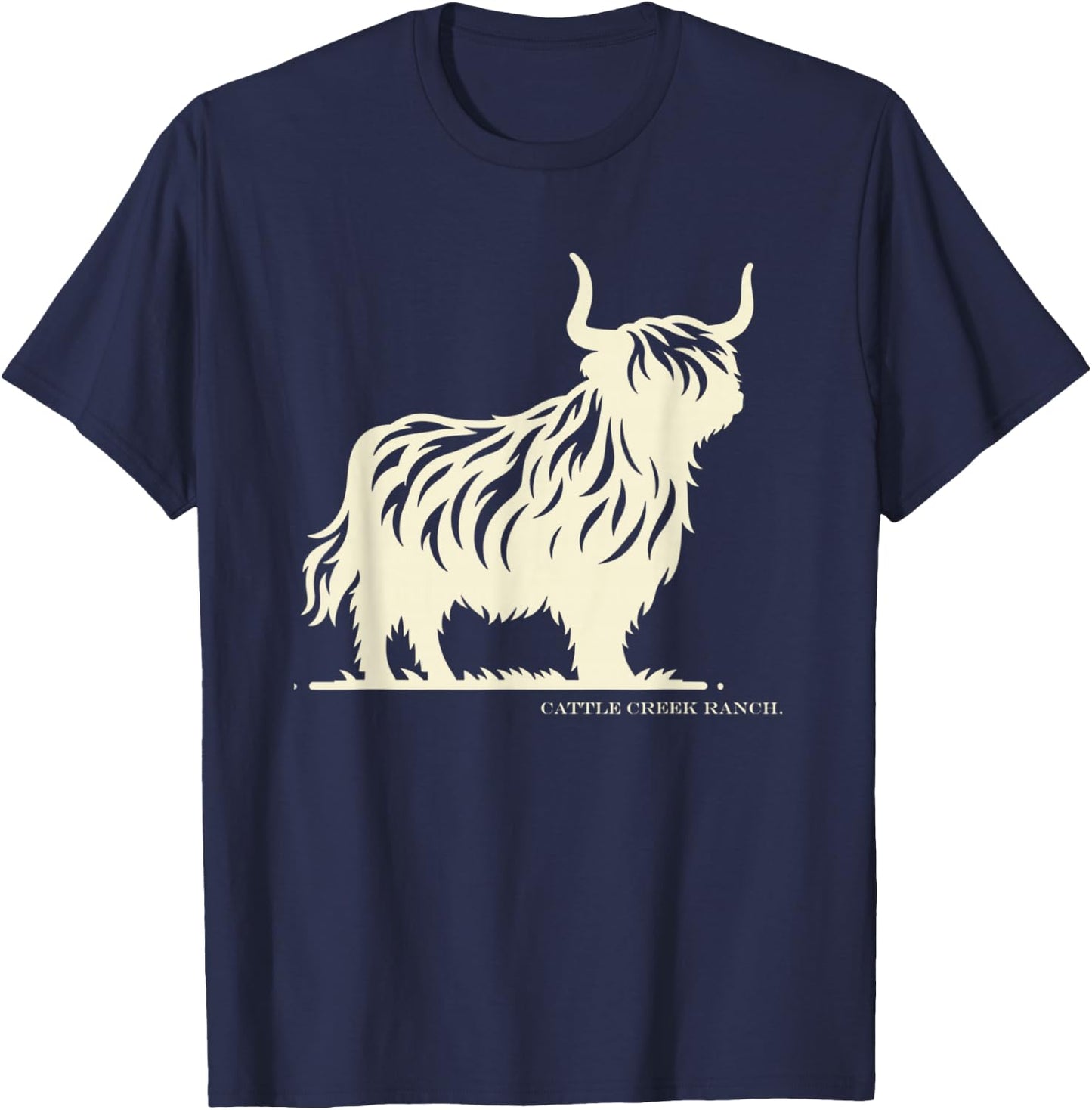 Cattle Creek Highland Cow T-Shirt - T-Shirt | Navy
